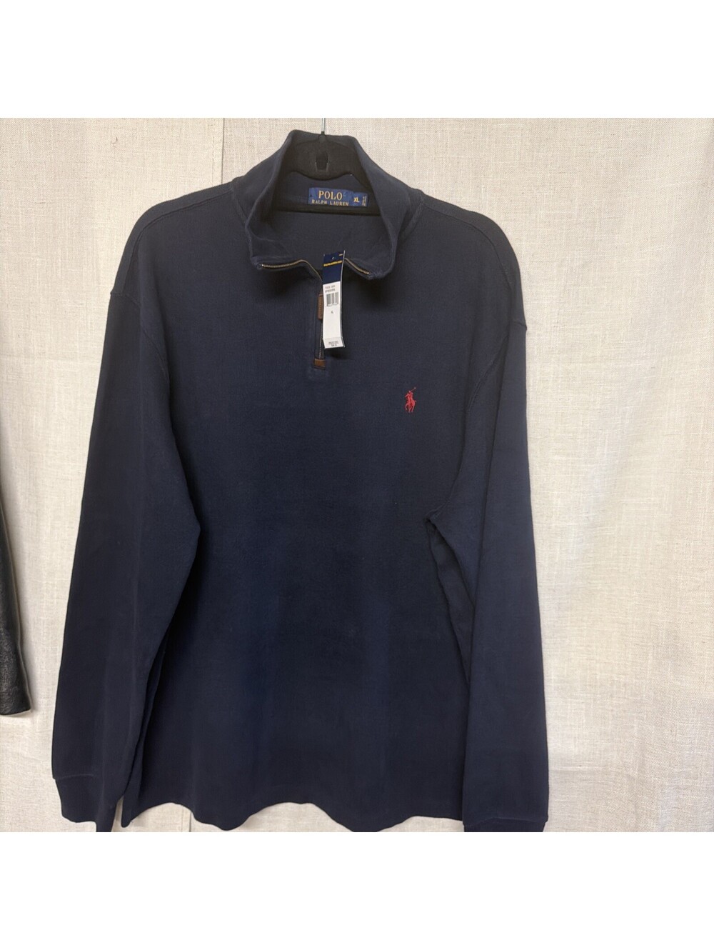 NWT Polo Ralph Lauren Men's Blue Long Sleeve 1/4 Zip Pullover Sweater Size XL